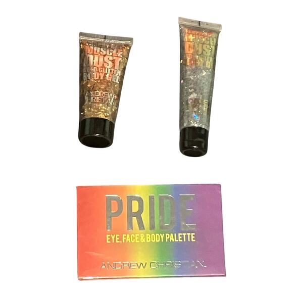 Andrew Christian Body Art Bundle- Pride Palette plus Muscle Dust Gold and Silver - Picture 3 of 6